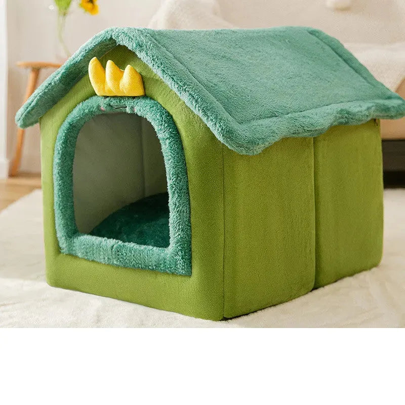 Foldable Dog House Pet Cat Bed Winter Dog Villa Sleep Kennel Removable Nest Warm Enclosed Cave Sofa Pets Supplies - Bellarte Enchanté Foldable Dog House Pet Cat Bed Winter Dog Villa Sleep Kennel Removable Nest Warm Enclosed Cave Sofa Pets Supplies